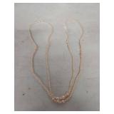 Pink Pearl Strand Necklace 64 in