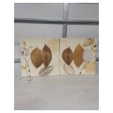 Gold and Silver Leaf Art Print Set 24x24