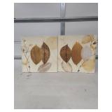 Gold and Silver Leaf Art Print Set 24x24