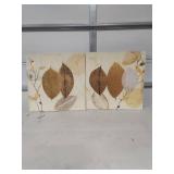 Gold and Silver Leaf Art Print Set 24x24