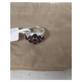 Vermelho Garnet Sterling Silver Ring - Size 6