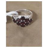 Vermelho Garnet Sterling Silver Ring - Size 6