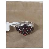 Vermelho Garnet Sterling Silver Ring - Size 6