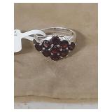 Vermelho Garnet Sterling Silver Ring - Size 6