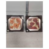 Poppy Wall Art Set - Orange and Red