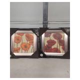 Poppy Wall Art Set - Orange and Red