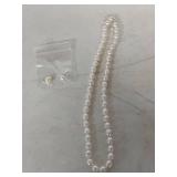 Cultured Pearl Necklace and Earring Set 18 in