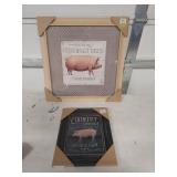 Farmhouse Pig Wall Art Set