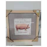 Farmhouse Pig Wall Art Set