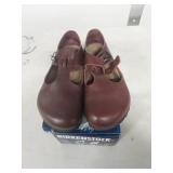 Birkenstock Brown Leather Mary Jane Clogs size 37