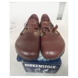 Birkenstock Brown Leather Mary Jane Clogs size 37