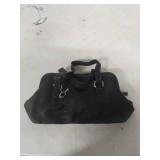 Fossil Black Leather Handbag with Contrast Stitching
