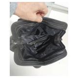 Fossil Black Leather Handbag with Contrast Stitching