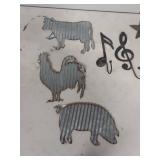 Metal Farm Animal and Music Note Wall Art Set