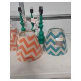 Contemporary Table Lamp Set with Geometric Shades