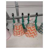 Contemporary Table Lamp Set with Geometric Shades