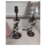 Contemporary Table Lamp Set with Geometric Shades