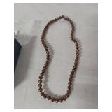 Sterling Silver Chocolate Brown Freshwater Pearl Necklace
