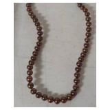 Sterling Silver Chocolate Brown Freshwater Pearl Necklace