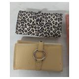 Fashion Ring Wallet Set - Leopard Print and Beige
