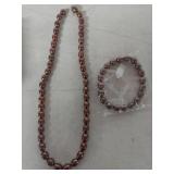 Chocolate Brown Pearl Necklace, Bracelet and Earrings