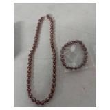 Chocolate Brown Pearl Necklace, Bracelet and Earrings