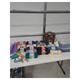 Large Yarn Collection with Knitting Needles Set