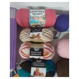 Large Yarn Collection with Knitting Needles Set