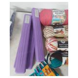 Large Yarn Collection with Knitting Needles Set