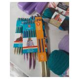 Large Yarn Collection with Knitting Needles Set