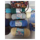 Large Yarn Collection with Knitting Needles Set