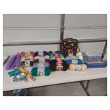 Large Yarn Collection with Knitting Needles Set