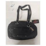 Stone Mountain Black Leather Shoulder Bag