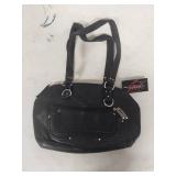 Stone Mountain Black Leather Shoulder Bag