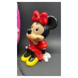 Disney Minnie Mouse Kids Holographic Backpack, Vintage PVC Figurine and Pendant