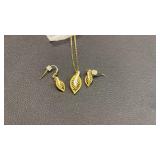 Gold Tone and Crystal Jewelry Set