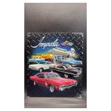 GM Classic Cars Metal Sign with Diamond Plate Border 14 inches by 12 inches