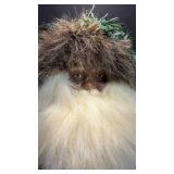 Rustic Homestyle Buffalo Plaid Christmas Santa Tree Topper Approximately 16 inches tall