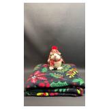 Holiday Hedgehog Plush with Christmas Throw Blanket Set