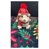 Holiday Hedgehog Plush with Christmas Throw Blanket Set