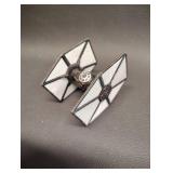 TOY REPLICA of a First Order TIE Fighter Zebra Smartphone Holder and In Original Package Boba Felt Star Wars Mandalorian Figurine