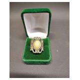 LACE VICTORIAN CHOKER AND BRACELET SET WITH STERLING SILVER Ornate Butterscotch Oval Ring