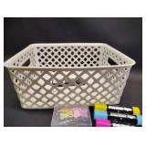 PET HAIR DYE DOG BONE HAIR CLIP AND SMALL DECORATIVE BASKET