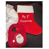 NIP MUNCHKIN BOTTLE CLEANERS 18MONTHS LONGSLEEVES FOX OUTFIT UNICORN TEETHING BLANKET AND MY FIRST CHRISTMAS BIB AND STOCKING