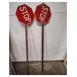 Vintage Crosswalk Stop Signs