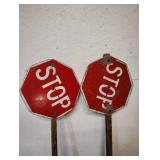 Vintage Crosswalk Stop Signs