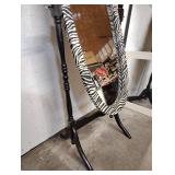 OVAL ZEBRA SWIVEL STAND BODY MIRROR