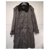 MENS GRAY Trench Coat with Removable Liner