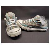 Converse Chuck Taylor All Star  SNEAKERS in a BROWN, TAN, and BLUE PLAID CANVAS SIZE 10
