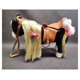 HollyHOME Stuffed Animal Horse Pretty Plush Toy COMES WITH PINK HAIR BRUSH AND WHITE BLANKET